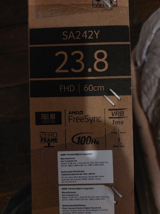 Monitor Acer SA242Y 23.8" 100Hz 1ms Ultra FinoEstou vendendo meu monit