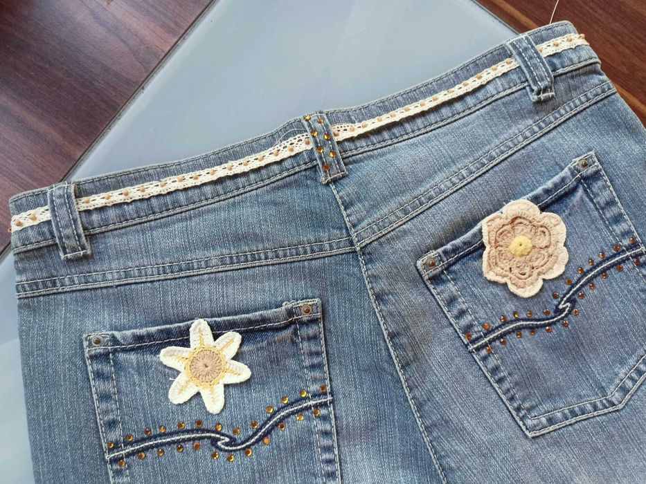 ESCADA cudowne jeansowe dzwony 36 NOWE