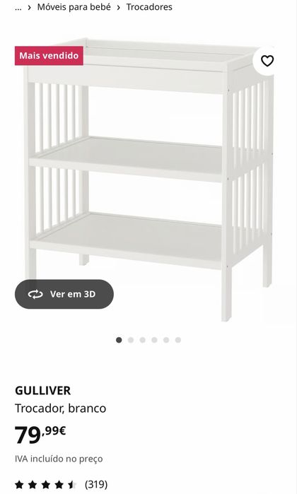 Trocador branco com acessorios.