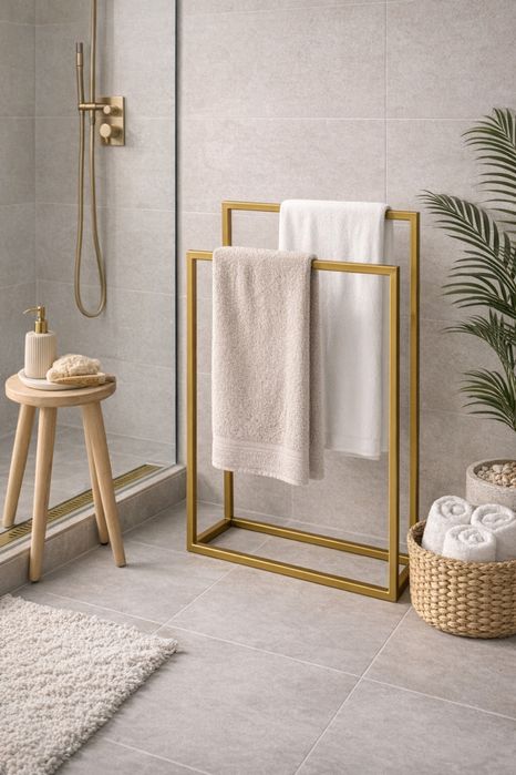 Wieszak łazienkowy szczotkowane zloto