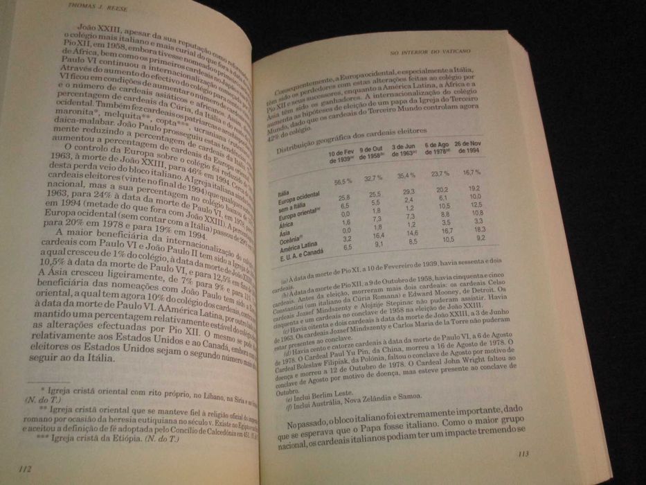 Livro No Interior do Vaticano Thomas J. Reese