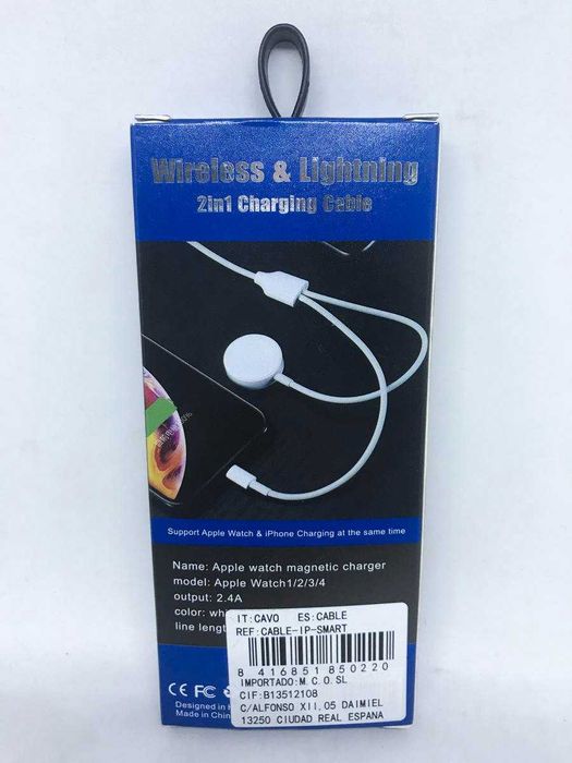 Cabo USB 2 em 1- Cabo lightning com carregador wireless de Apple Watch64584753097858122