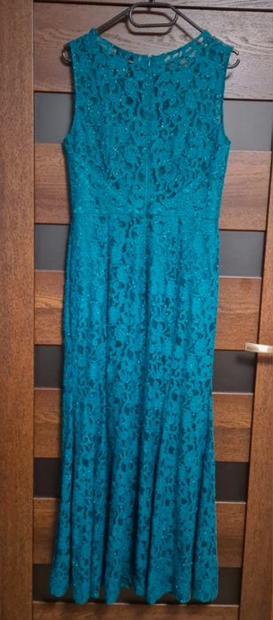 Brokatowa zielona sukienka syrenka