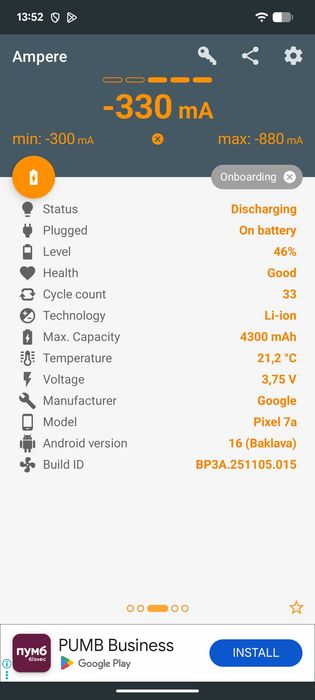 Google Pixel 7a Charcoal, 8 / 128, OLED, 90 Hz