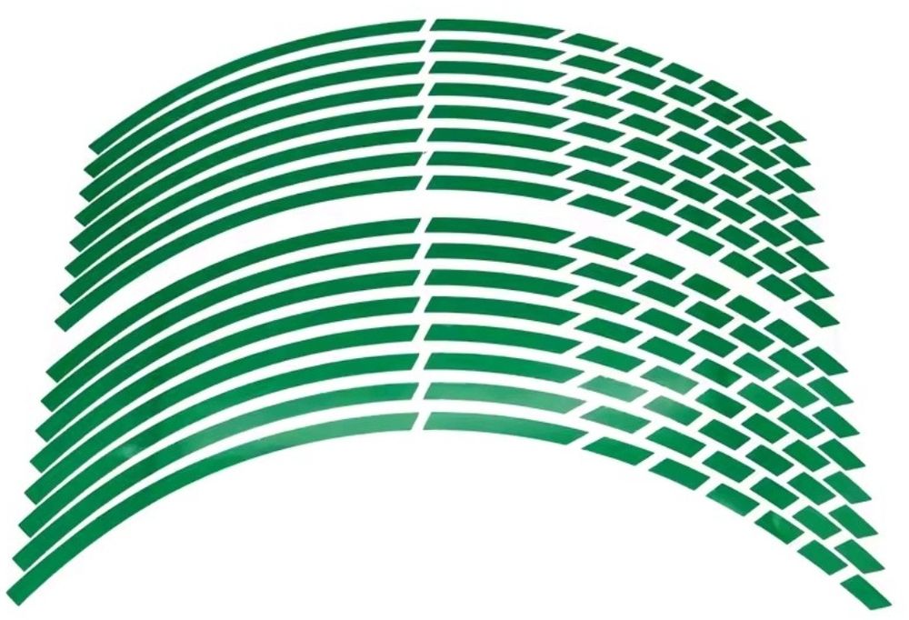 naklejki odblaskowe paski zielone na felgi koła