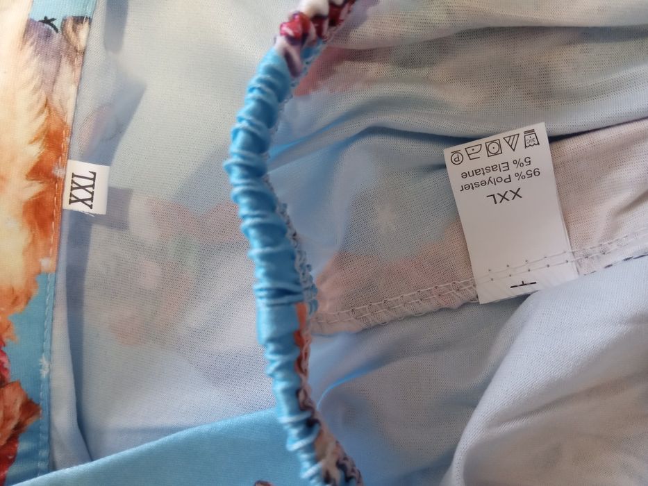 Pijama azul padrão cães XXL, novo (meia estação)