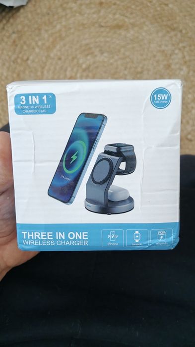 Carregador sem fios 3 em 1