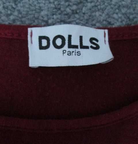 Bordowy crop top z długim rękawem