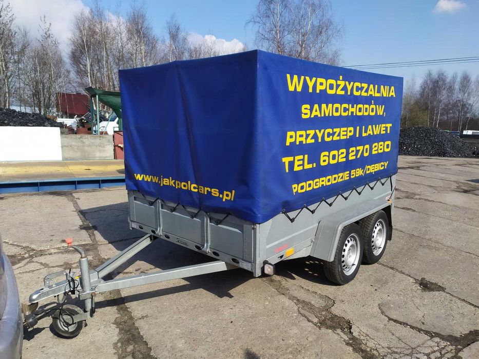 Wynajem Dłużyca 6 m DMC 750 kg,Wynajem Przyczep, Lawet, Wywrotek