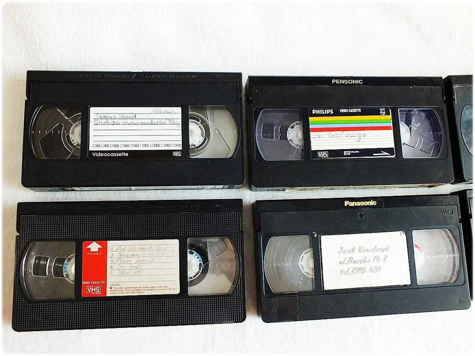 Kaseta VHS 7 Nagranych Kaset Video BASF/ Panasonic i inne.. 180-240min