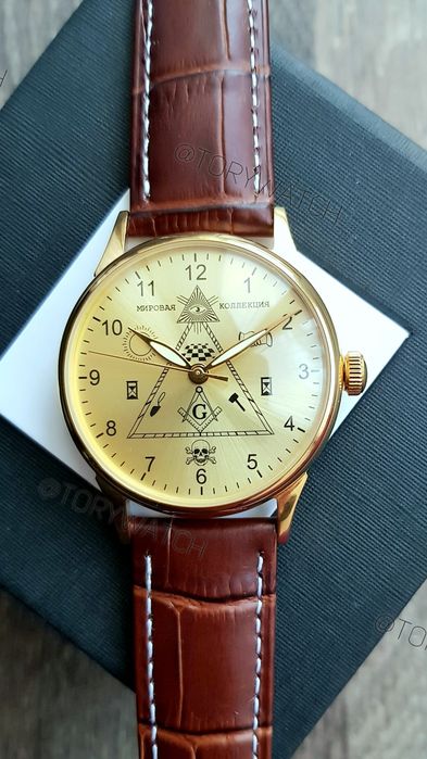 Годинник механічний Масони  Gold  Cal. Raketa 2609.HA 19 Rubin jewels