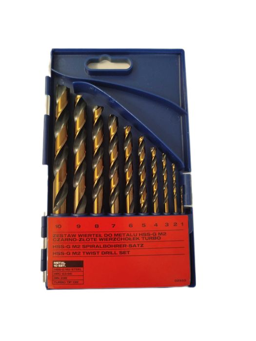 Zestaw wierteł do metalu HSS-G M2 turbo kpl. 10szt 1-10mm Vorstahl