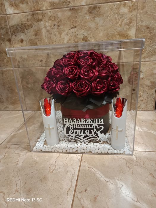 Букети з атласної стрічки.