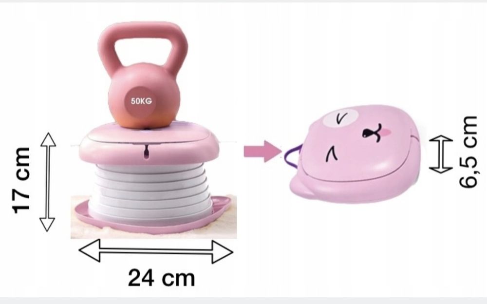 Nocnik turystyczny mini składany różowy kamper auto rower