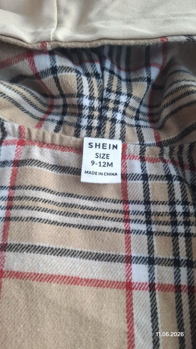 Дитячий тренч 2 шт за 100 грн на карту 9-12 місяців shein