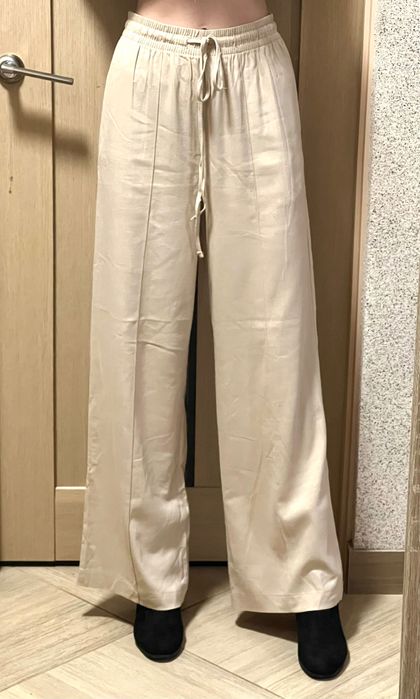 Штани широкі, довгі, беж