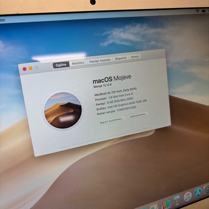 MacBook Air 2015 13 cali Intel i5 8 GB RAM