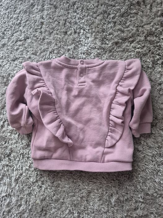 Primark bluza dresowa liliowa falbanka ściągacze 68