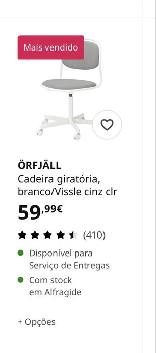 Cadeira escritorio giratória IKEA Orfjall