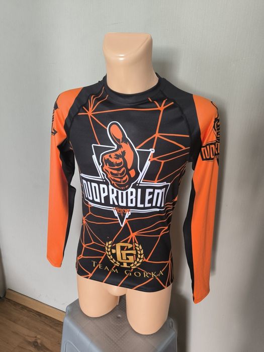 Noproblem Rashguard Team Gorka S czarny pomarańcz bjj mma  Longsleeve