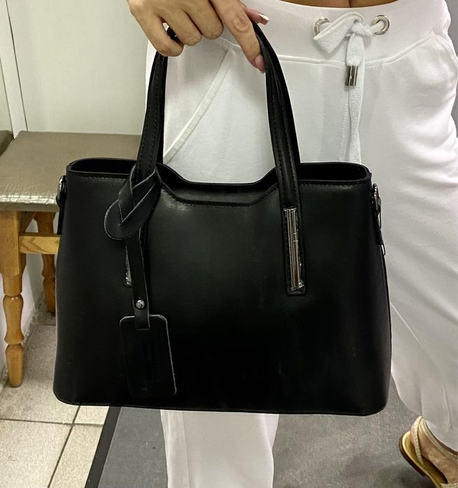 Сумка шкіряна темно-зелена  Зеленая кожаная сумка итальянская