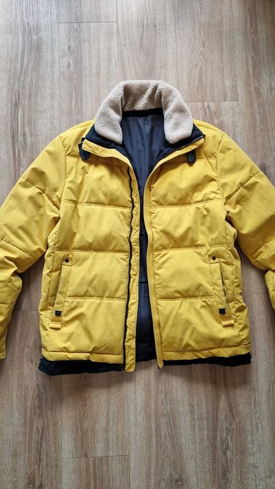 Męska Kurtka zimowa żółta z barankiem rozmiar XL