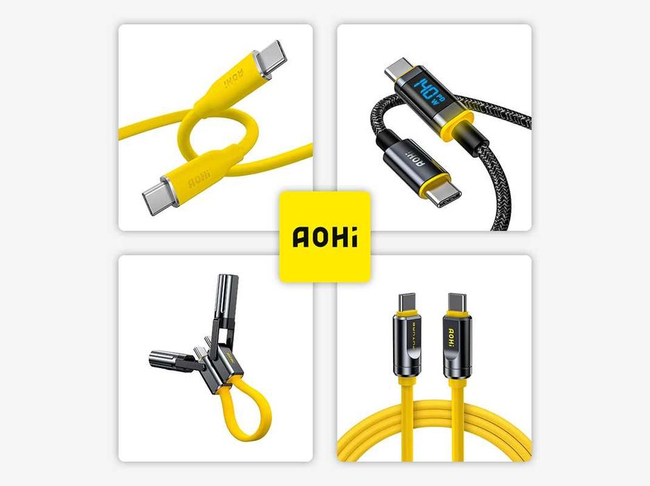 Кабель AOHI 140W 240W Silky Magline Prometheus Adonis силіконовий EDC