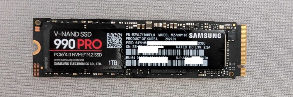 Disco interno SSD Samsung 990 Pro 1TB