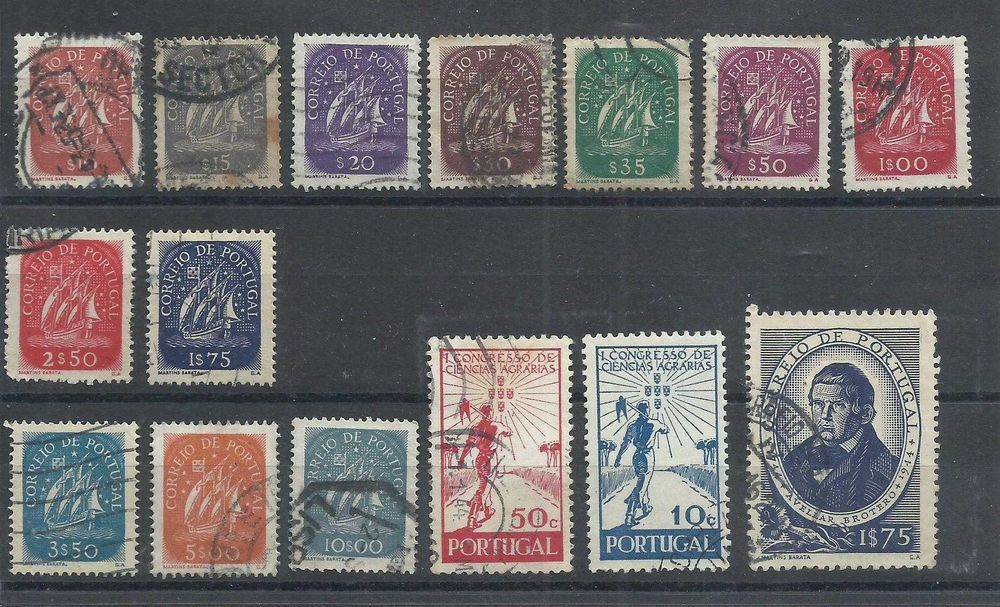 Selos portugueses – 100 selos usados - entre 1856 e 1953