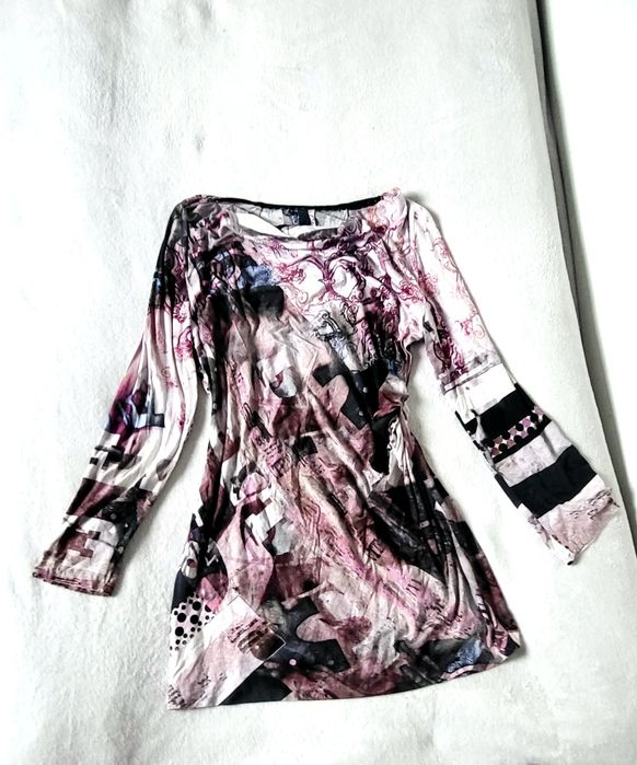 OKAZJA wyszczuplająca bluzka tunika jak desigual 38 m 40 l 42 xl 44