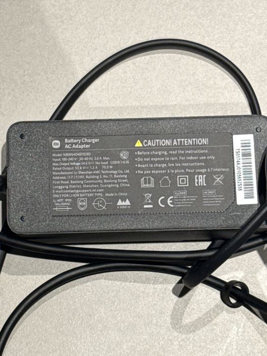 Carregador Original Xiaomi Scooter 5 Pro