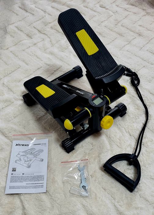 Тренажер Степпер для фітнесу TREXO TRX-FS100 фітнес-степпер з еспандер