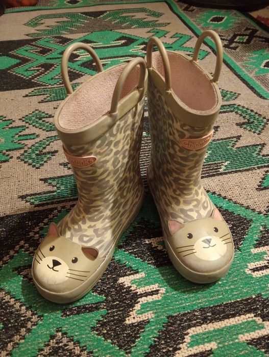 Ризинові сапоги з кішечкою сірі