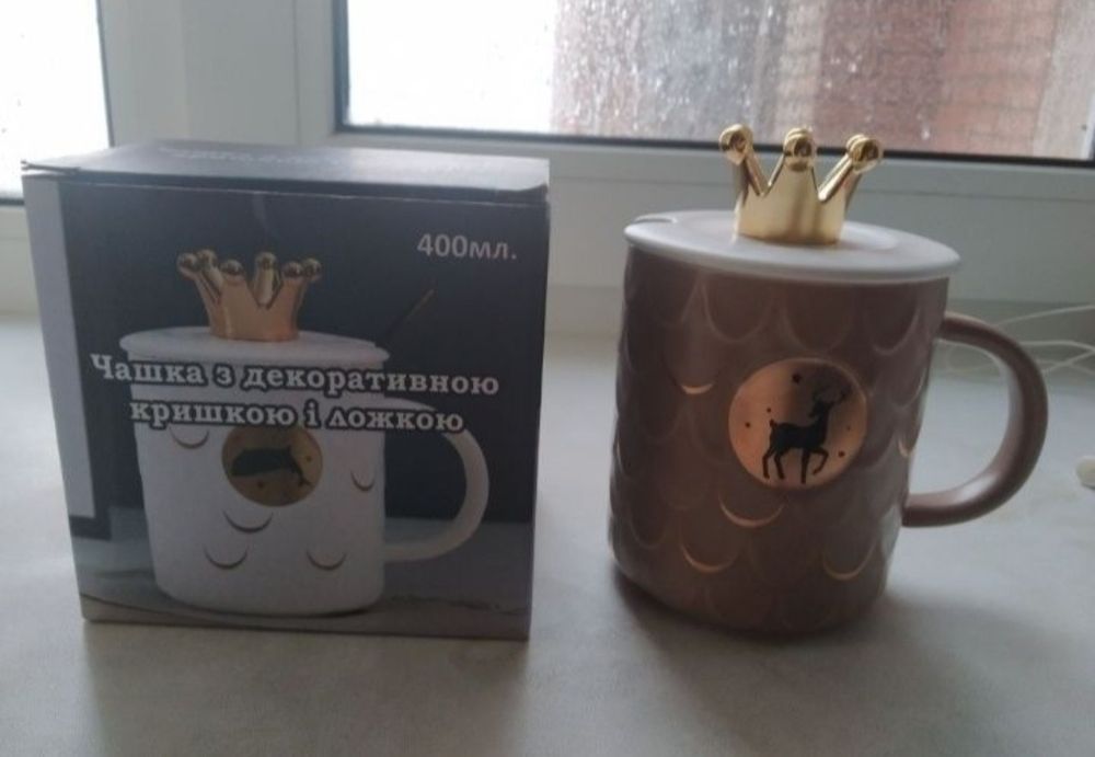 Набор кружка с ложкой с короной