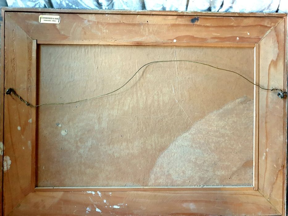 Paisagem - antiga pintura em óleo sobre tela - assinada de 1912