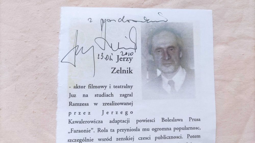 Autograf Jerzego Zelnika 2010, aktora