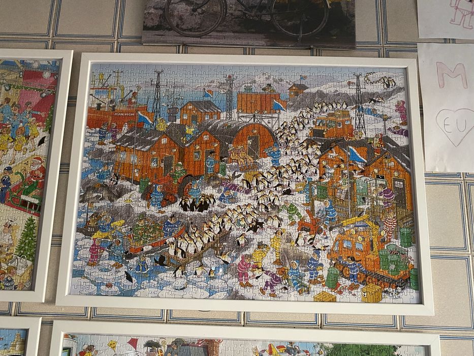 Comic puzzle Jan Van Haasteren feito em moldura Expedição ao Sul