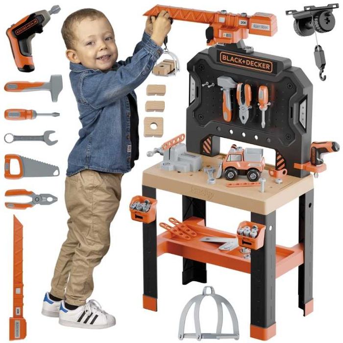 SMOBY Warsztat z Dźwigiem Black+Decker Bricolo Builder