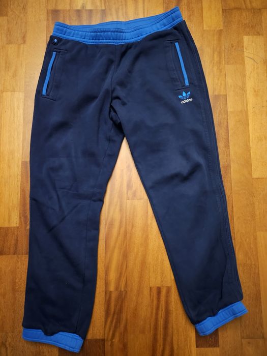Super Spodnie dresowe Adidas rozm. XL granat, grube