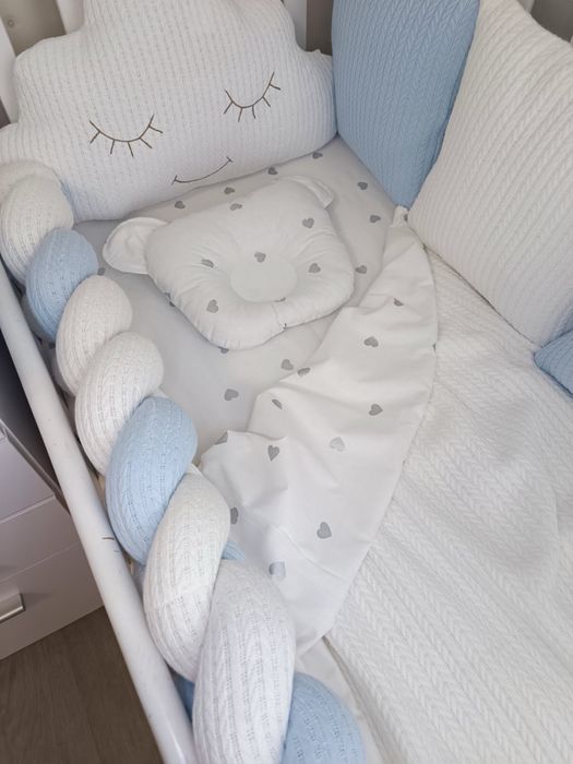 Постельное в кроватку бортики балдахин защита захист коса