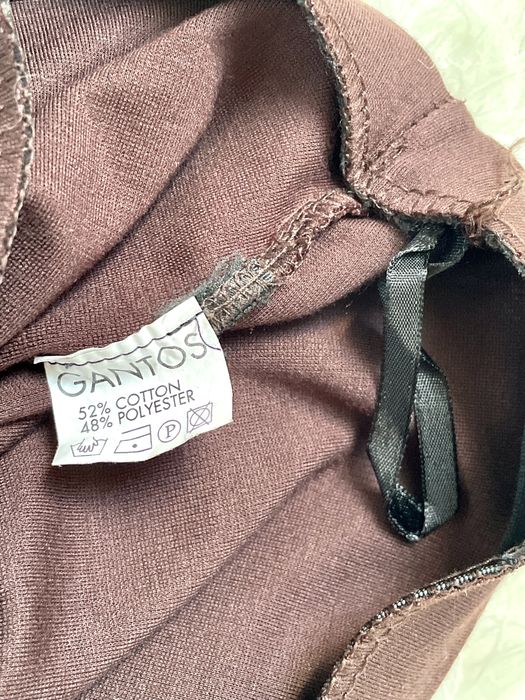 Brązowa spódnica gantos S vintage bawełna midi