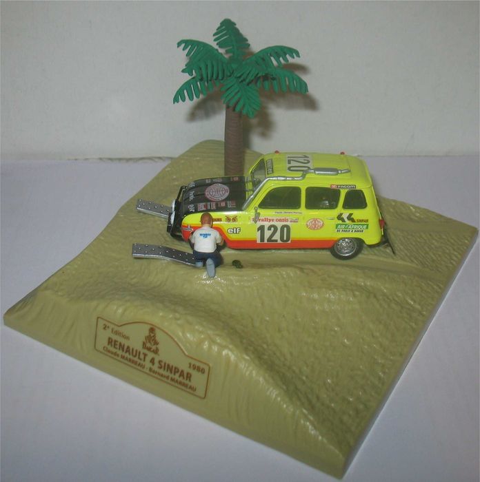M6/Norev - Renault 4 Sinpar - 3º Dakar 1980 - Claude Marreau (diorama)