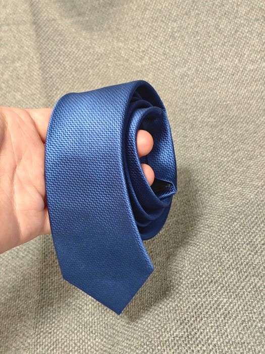 Next синя / блакитна шовкова краватка чоловіча галстук шелковый синий