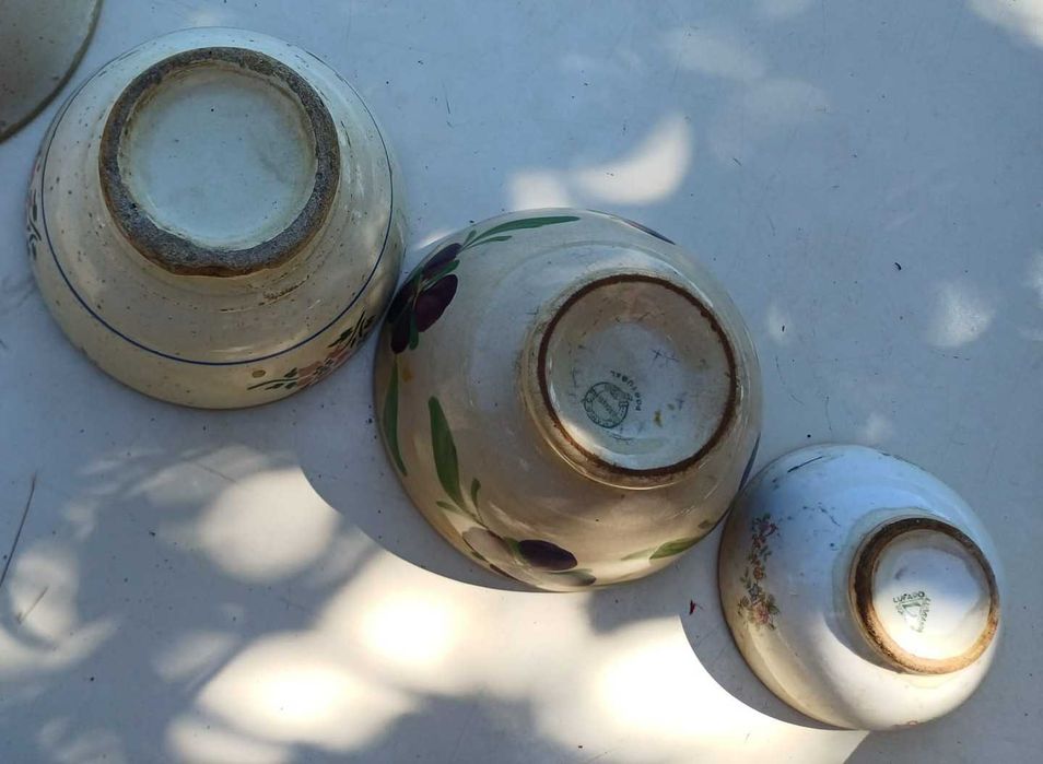 Diversas taças/pratos de cerâmica, antigos