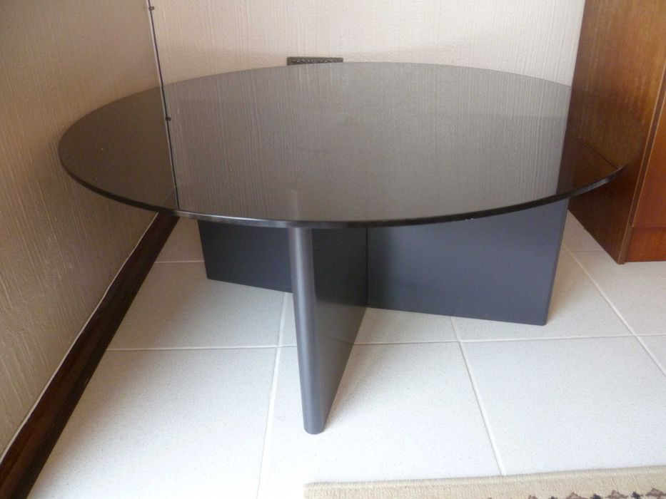 URGENTE Mesa de centro sala de estar tampa vidro Ø 95cm altura 40cm