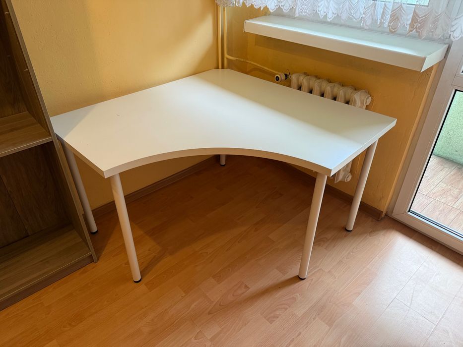 Biurko Narożne Białe Stół Ikea Linnmon Adils