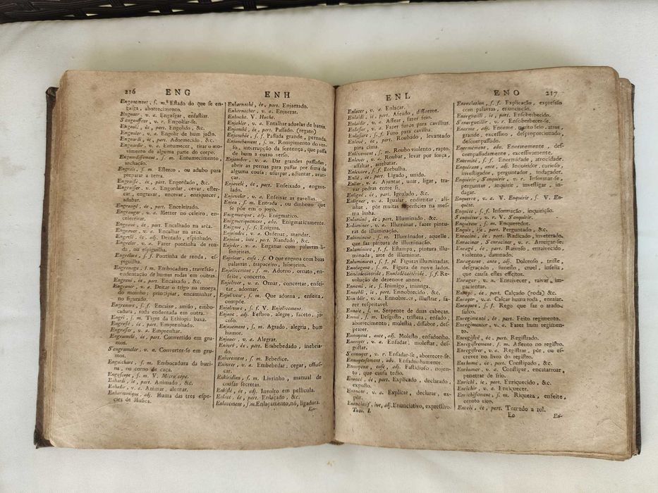 Dicionário Francês - Português | Ano de 1777