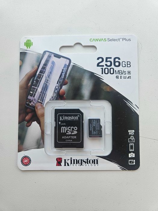 Карта пам'яті Kingston microSDHC об'ємом 256Гб, модель Canvas Select