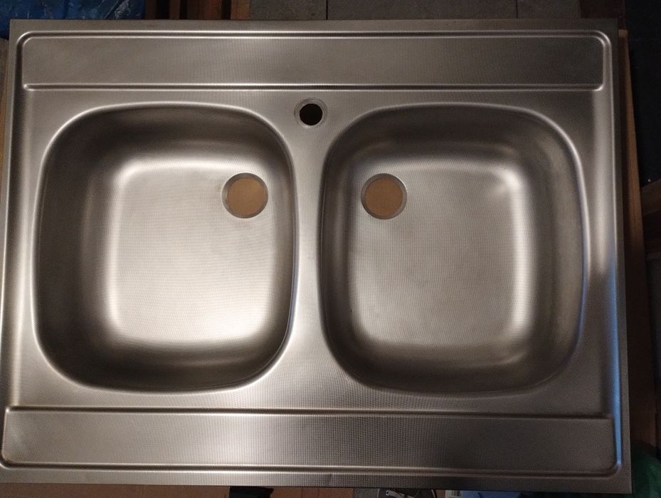 Zlew - zlewozmywak dwukomorowy nakładany 80 x 60