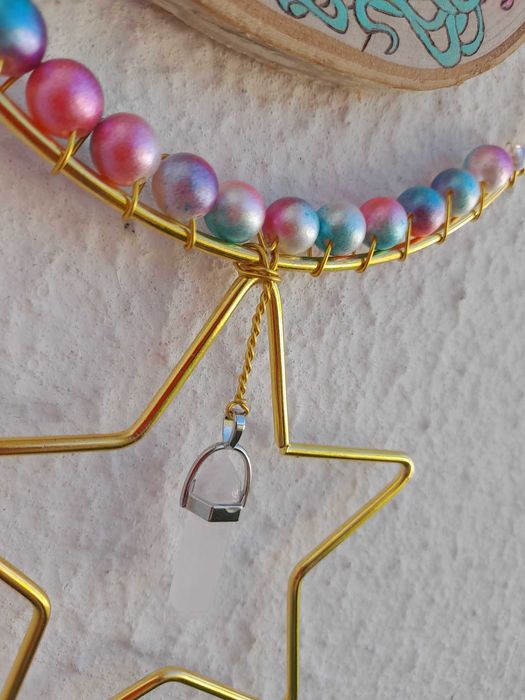 Caça Sonhos Feitos em Pirografia e Pintura, Á Mão